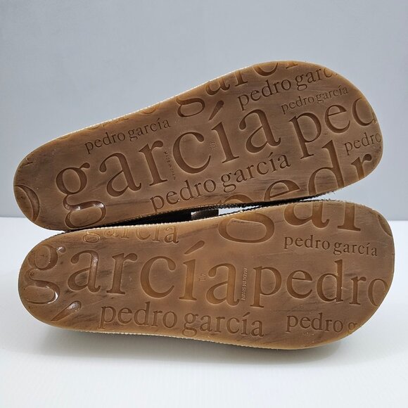 Pedro Garcia Lacey Flatform Sandal Women EU 41 Tan Beige Leather Raffia Platform - Picture 15 of 16